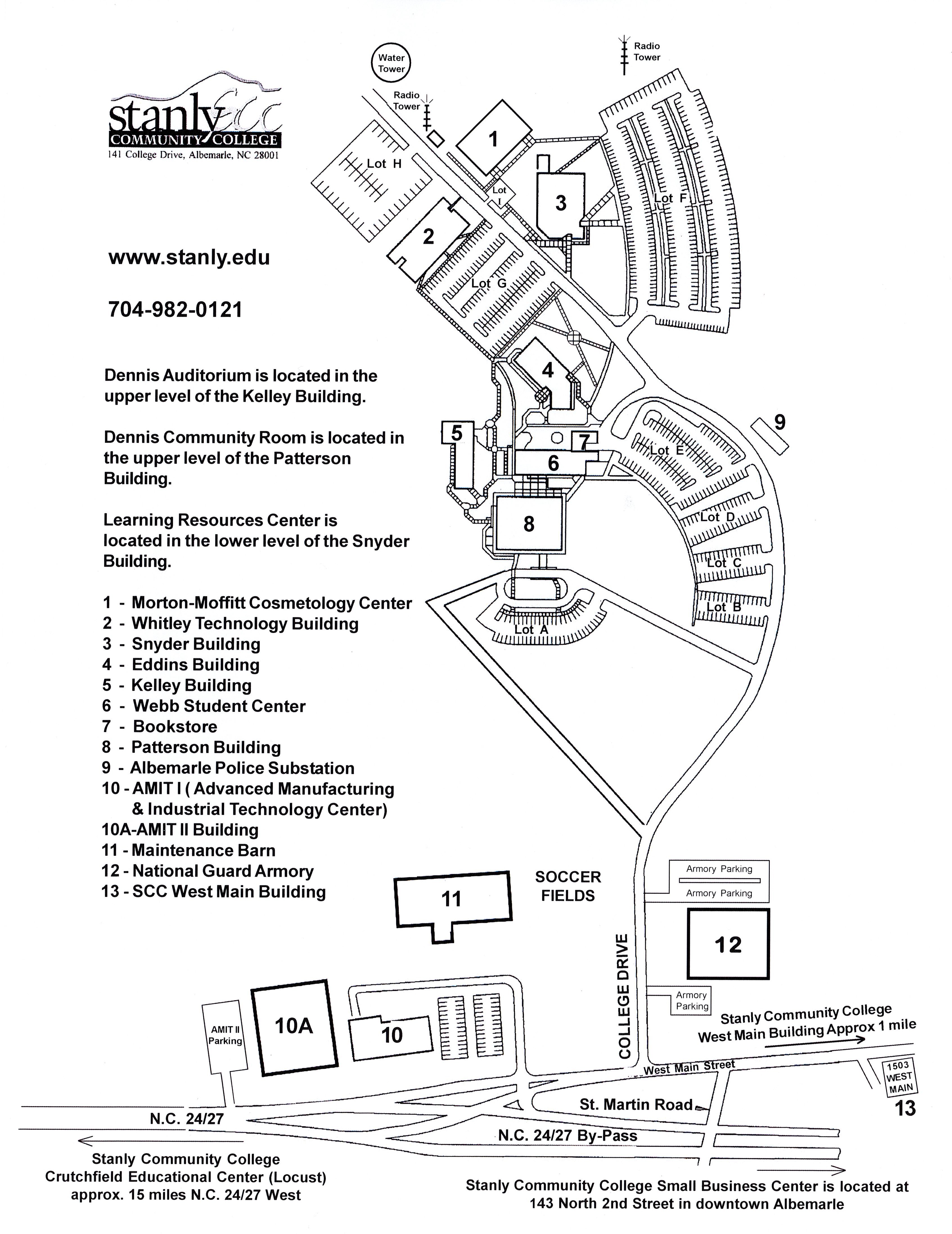 Map of Albemarle College Campus